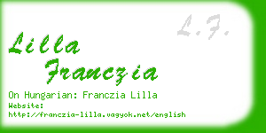 lilla franczia business card